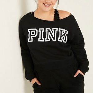 Pink off the shoulder sweatshirt size xxl